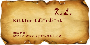 Kittler Lóránt névjegykártya